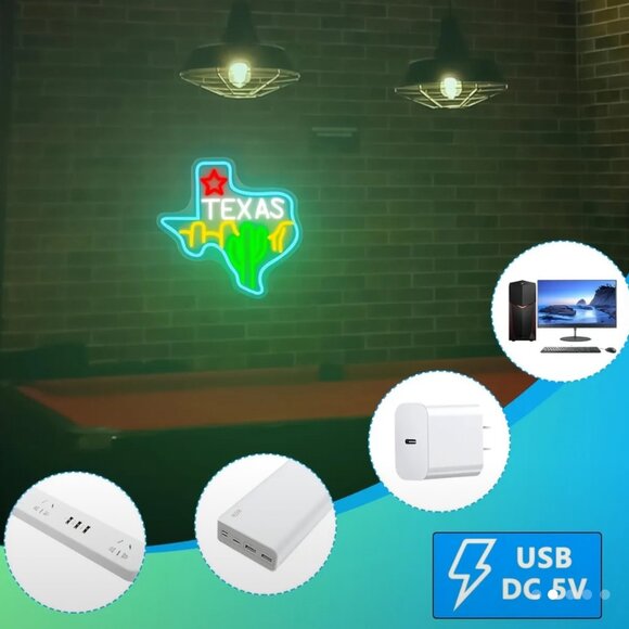 TEXAS CACTUS NEON LED SIGN - Picture 3 of 5